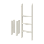 FLEXA WHITE ladder and underbed legs for high bed, pine with anti-slip steps, child-safe design for kids’ room.