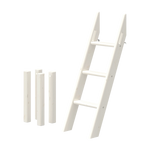 Escalera inclinada FLEXA WHITE para cama alta, 120 cm, 3 peldaños, 4 soportes laterales; diseño seguro para niños, ideal para la habitación infantil.