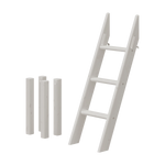 Escalera inclinada para cama alta FLEXA GREY con tres peldaños, cuatro soportes y bordes seguros para los niños, ideal para habitaciones infantiles.