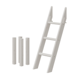 Escalera inclinada para cama alta FLEXA GREY con tres peldaños, cuatro soportes y bordes seguros para los niños, ideal para habitaciones infantiles.
