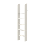 FLEXA white high bed straight ladder with five rungs, child-safe edges, standing upright against a neutral wall.