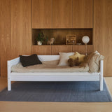 Cama individual con barrera de seguridad, 90x200 cm, Blanco