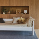 Cama individual con barrera de seguridad, 90x200 cm, Blanco