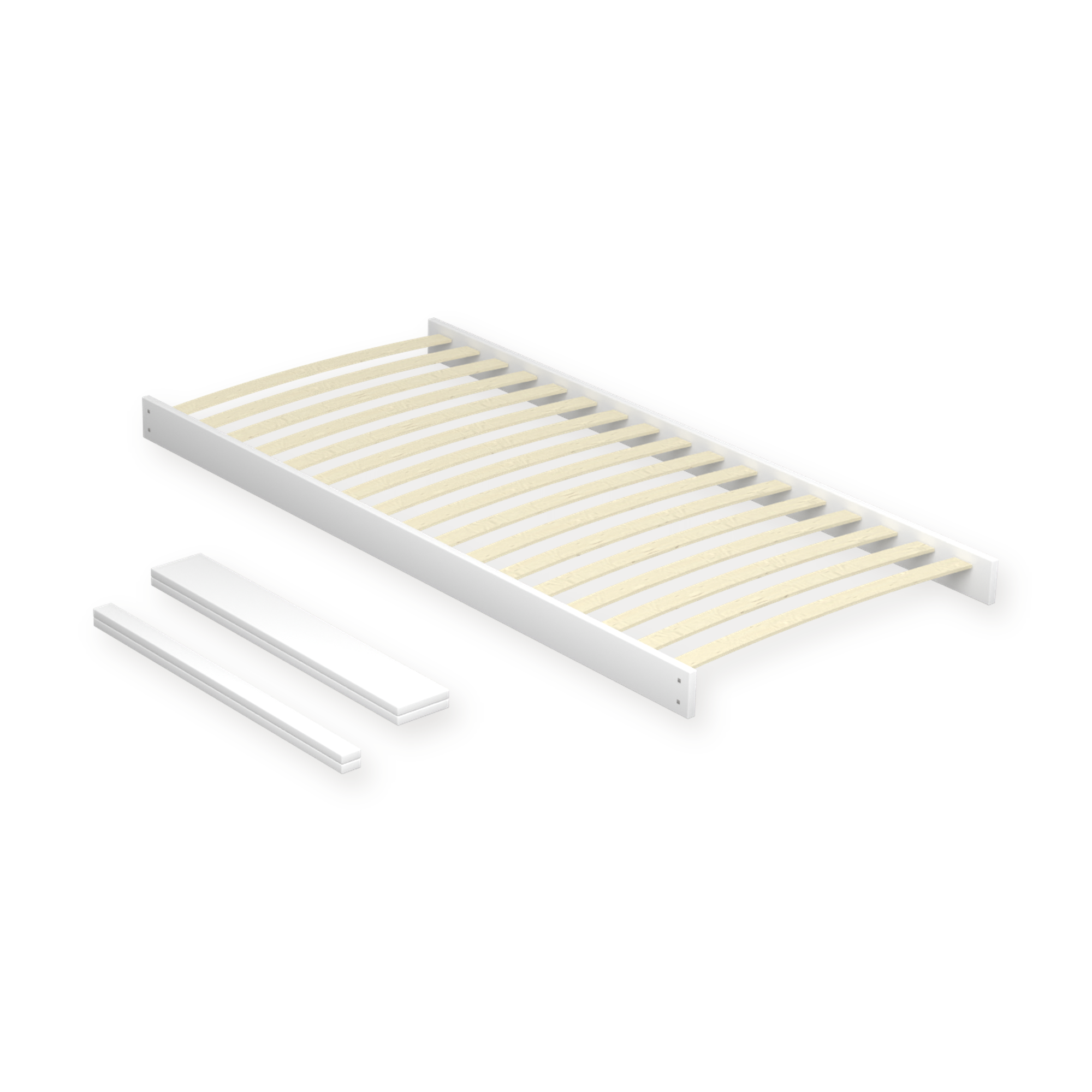 Bed Frame with Slatted Base, 90x190 cm, White