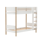 FLEXA Bunk Bed 184 cm with Straight Ladder and Crossbar Safety Rail, 90x200 cm, White/Oak, view 3