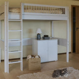 SAGA Armario, 2 puertas, Pomos de roble, Blanco completo con Ranuras