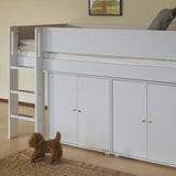 SAGA Armario, 2 puertas, Pomos de roble, Blanco completo con Ranuras