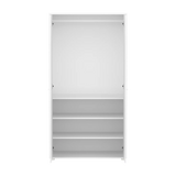 SAGA Wardrobe, 2 door, White with Grooves, White Legs and Knobs
