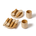 Tableware, 10 pcs, Handpainted, Yellow PLAY tableware-mustard-natural-wood  flexa-com.myshopify.com