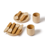 Tableware, 10 pcs, Handpainted, Yellow PLAY tableware-mustard-natural-wood  flexa-com.myshopify.com