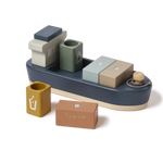 Container Ship, 1 ship & 5 containers, Handpainted PLAY container-ship-multicolors-natural-wood  flexa-com.myshopify.com