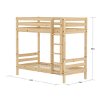 Bunk Bed with Straight Ladder and Safety Rails, 90x200 cm, Pine BUNKBED fr52-bunk-bed  flexa-com.myshopify.com