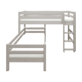 Litera 143 cm con escalera y barrera de seguridad, 90x200 cm, Gris