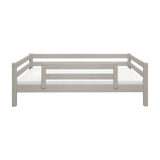 FLEXA SAFETY RAIL in grey, shown from the front, child-safe design for kid’s bedroom, on a plain white background.