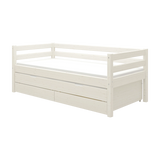 Cama individual 90x200 cm con cama nido 90x190 cm, blanco