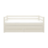 Cama individual 90x200 cm con cama nido 90x190 cm, blanco