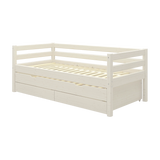 Cama individual 90x200 cm con cama nido 90x190 cm, blanco