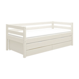 Cama individual 90x200 cm con cama nido 90x190 cm, blanco