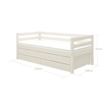 Cama individual 90x200 cm con cama nido 90x190 cm, blanco