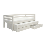 Cama individual 90x200 cm con cama nido 90x190 cm, blanco