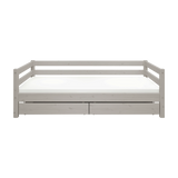 Cama individual con almacenaje, 90x200 cm, Gris