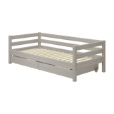 Cama individual con almacenaje, 90x200 cm, Gris