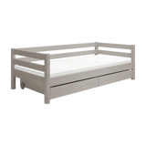 Cama individual con almacenaje, 90x200 cm, Gris