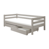 Cama individual con almacenaje, 90x200 cm, Gris
