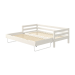 FLEXA single bed with pull-out bed, white, from CLASSIC collection; child-safe rails, shown on plain background.