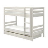 Bunk Bed 154 cm with Pull-out Drawer, Ladder and Safety Rail, 90x200 cm, White