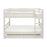 Bunk Bed 154 cm with Pull-out Drawer, Ladder and Safety Rail, 90x200 cm, White