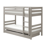 Bunk Bed 154 cm with Pull-out Drawer, Ladder and Safety Rail, 90x200 cm, Grey