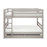 Bunk Bed 154 cm with Pull-out Drawer, Ladder and Safety Rail, 90x200 cm, Grey