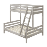FLEXA grey slanting bunk bed ladder, solid pinewood with anti-slip steps, child-safe design for children’s bedroom.