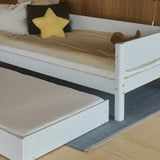 Cama individual 90x200 cm con cama nido 90x190 cm, blanco