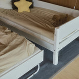 Cama individual 90x200 cm con cama nido 90x190 cm, blanco