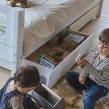 Cama individual con Crossbars y almacenamiento, 90x200 cm, blanco