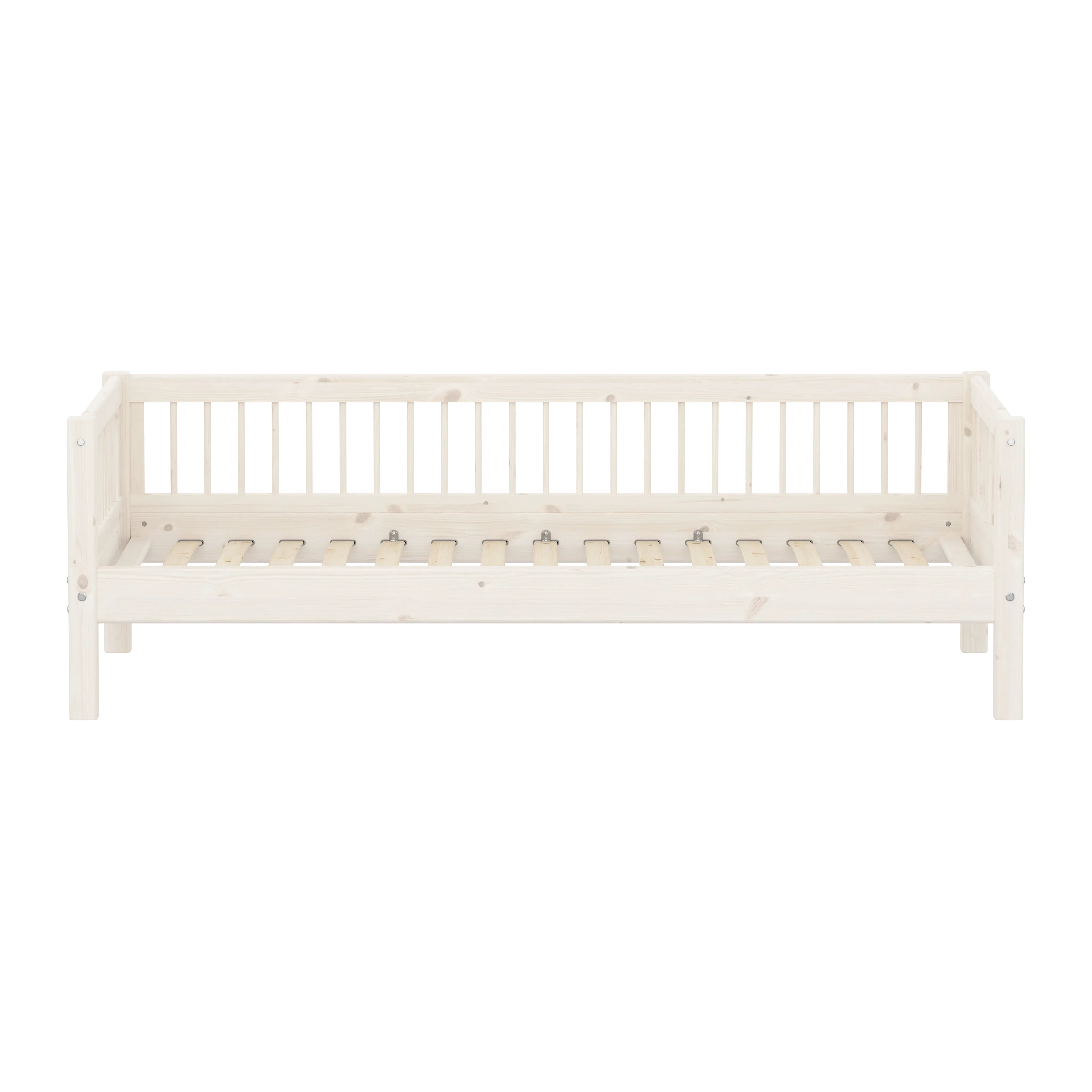 Single Bed, 90x200 cm, White SINGLE_BED single-bed-with-scandinavian-safety-rail-white-washed  flexa-com.myshopify.com