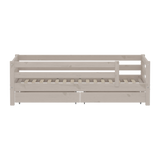FLEXA Single Bed with Safety Rail and Storage, 90x200 cm, Grey, view 2