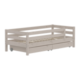 FLEXA Single Bed with Safety Rail and Storage, 90x200 cm, Grey, view 3
