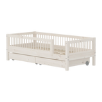 FLEXA Single Bed with Safety Rails and Storage, 90x200 cm, White