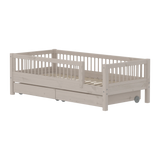 FLEXA Single Bed with Safety Rails and Storage, 90x200 cm, Grey