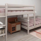 Bunk Bed 143 cm with Ladder and Safety Rail, 90x200 cm, Grey FLEXA BUNKBED semi-high-bed-w-straight-ladder-grey-washed-1   200 flexa-com.myshopify.com