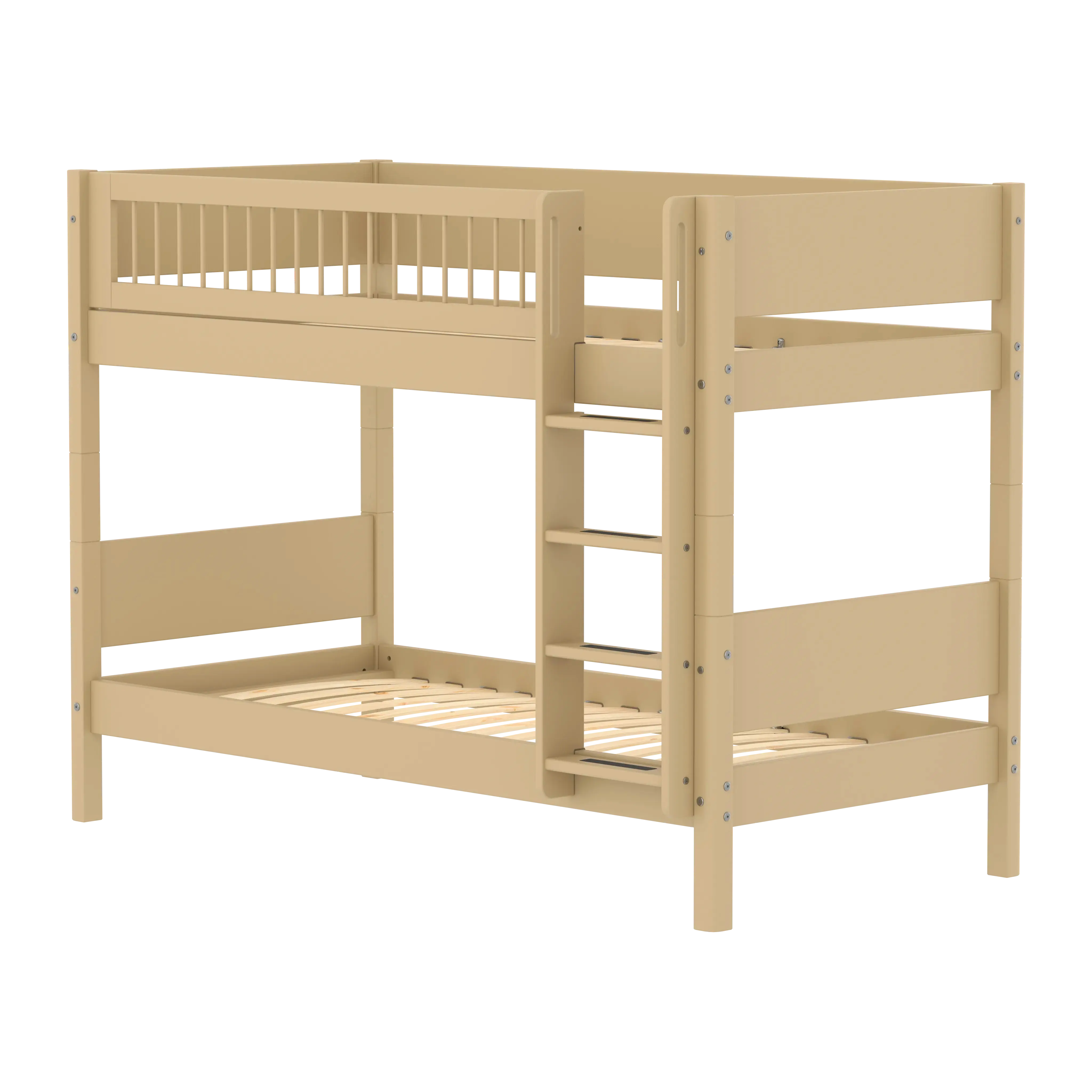 Bunk Bed 154 cm with Ladder and Safety Rail, 90x200 cm, Sand BUNKBED 90X200 flexa-com.myshopify.com