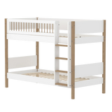 Bunk Bed 154 cm with Ladder and Safety Rail, 90x200 cm, White/Oak flexa-com.myshopify.com  BUNKBED
