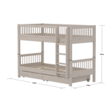Bunk Bed 154 cm with Storage and Safety Rail, 90x200 cm, Grey BUNKBED 200 flexa-com.myshopify.com