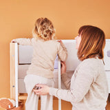 Bunk Bed 154 cm with Straight Ladder and Safety Rail, 90x200 cm, White/Oak BUNKBED 200 flexa-com.myshopify.com