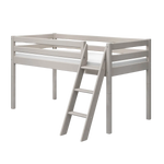 High Bed 120 cm with Ladder and Safety Rail, 90x200 cm, Grey MID_HIGH-BED 200 flexa-com.myshopify.com