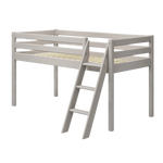High Bed 120 cm with Ladder and Safety Rail, 90x200 cm, Grey MID_HIGH-BED 200 flexa-com.myshopify.com