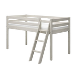 High Bed 120 cm with Ladder and Safety Rail, 90x200 cm, White MID_HIGH-BED 200 flexa-com.myshopify.com